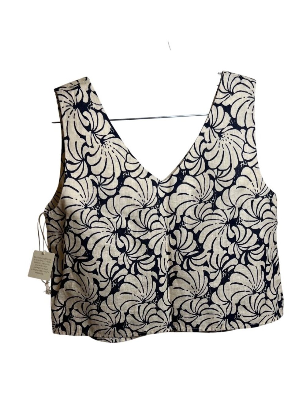 Magaschoni Linen Crop Top